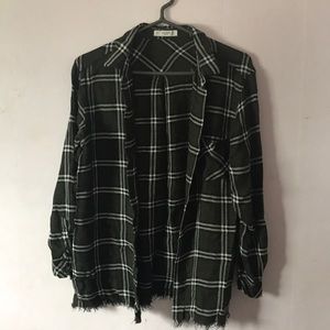 Gray/green flannel